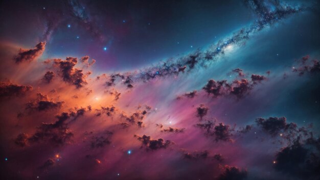 Une belle nébuleuse colorée dans le cosmos