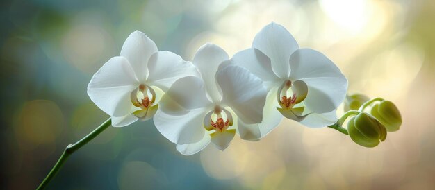 Une belle orchidée blanche qui fleurit dans son habitat naturel