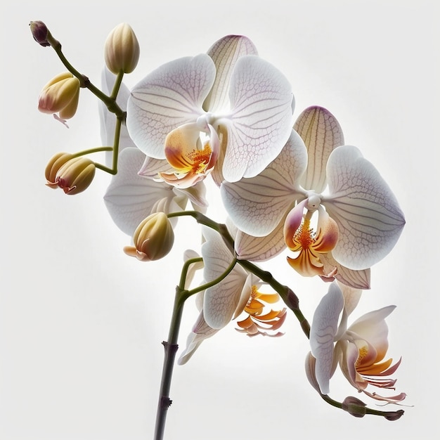 Photo une belle orchidée sur un fond blanc