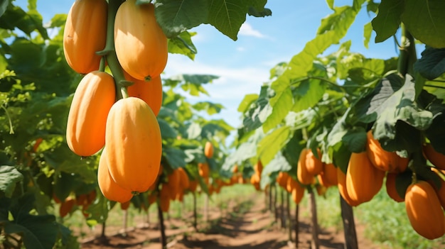 Une belle papaye dans une plantation de vergers