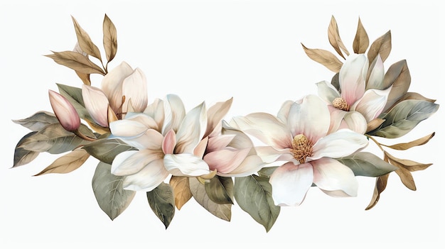 Une belle peinture à l'aquarelle d'une magnolie