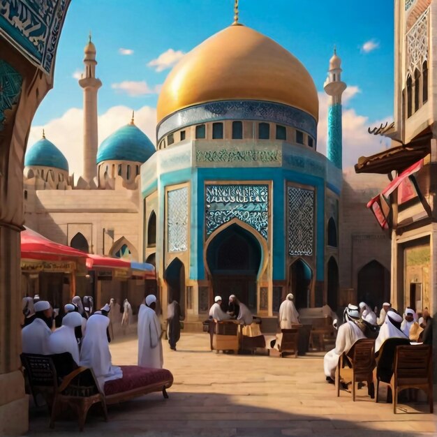 Une belle peinture de la mosquée omayyade.