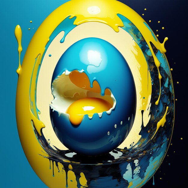 Une belle peinture d'œuf jaune
