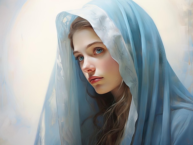 Belle peinture de la Vierge Marie Sainte Marie mère de Dieu Notre-Dame peinture à l'huile fine œuvre d'art