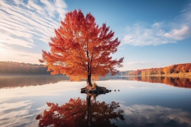 Belle photo d'une fabuleuse scène d'automne