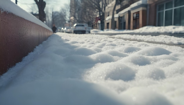 Une belle photo d'une journée de neige en ville