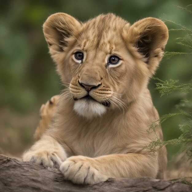 Une belle photo d'un lionceau