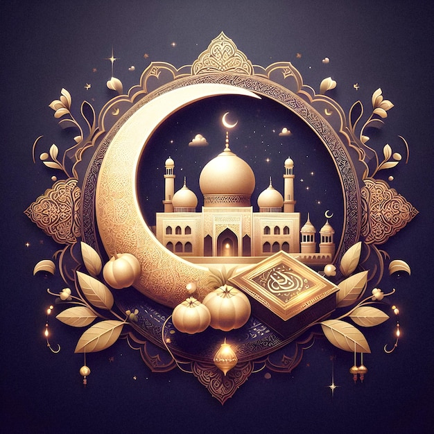 Belle photo de papier peint à thème islamique avec une mosquée