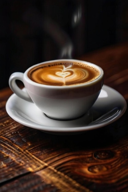 Une belle photo d'une tasse de café