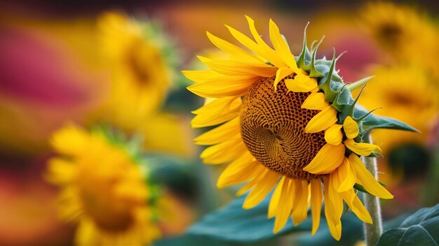 Belle photo de tournesol en gros plan