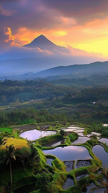 Photo belle photographie de paysage montagne du volcan