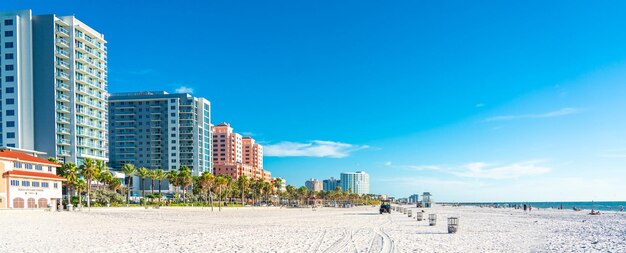 Photo belle plage de clearwater avec sable blanc en floride usa