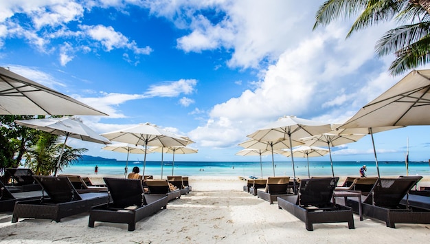 Belle plage de l'île de Boracay, Philippines, Asie.