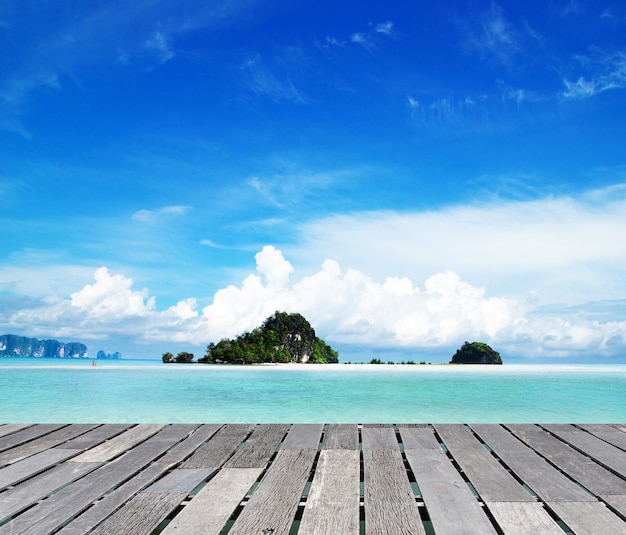 Belle plage et mer tropicale