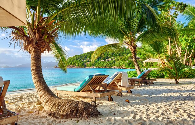Belle plage de Petite Anse aux Seychelles