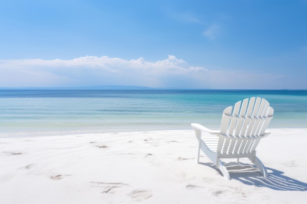 Belle plage et sable blanc avec chaise de plage