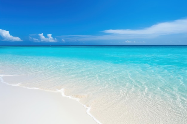 Belle plage de sable blanc et eau turquoise Fond de plage d'été de vacances