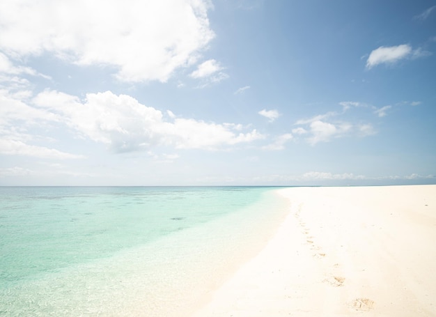 Belle plage de sable blanc tropicale et mer