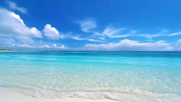 Belle plage de sable avec du sable blanc et du roulement