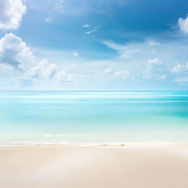 Belle plage tropicale avec ciel bleu et nuages blancs fond de texture abstraiteGenerative AI