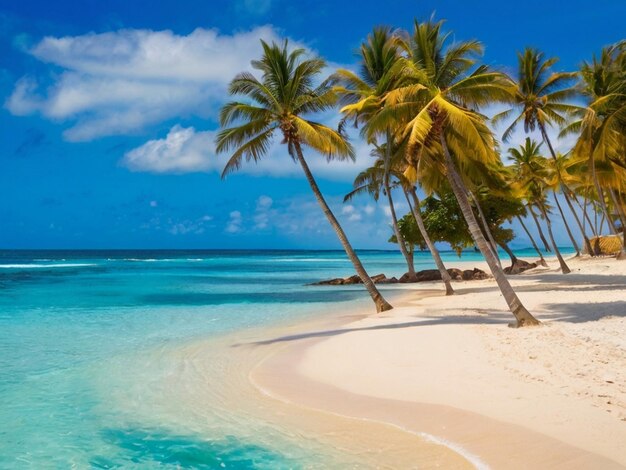 Belle plage tropicale et mer à l'arrière-plan des vacances