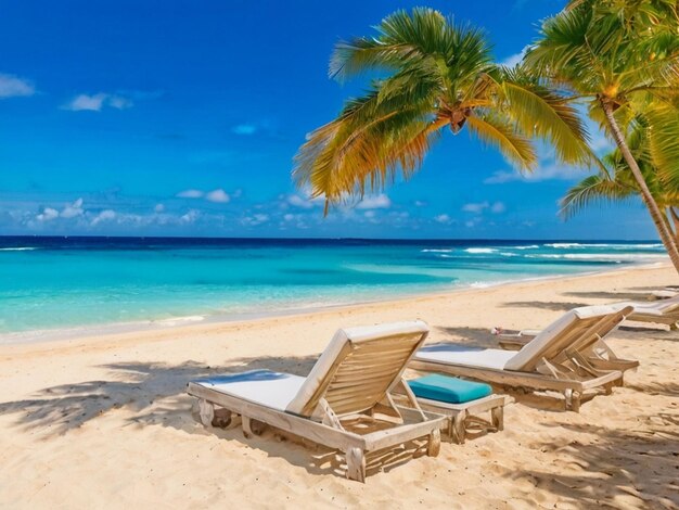 Belle plage tropicale et mer à l'arrière-plan des vacances