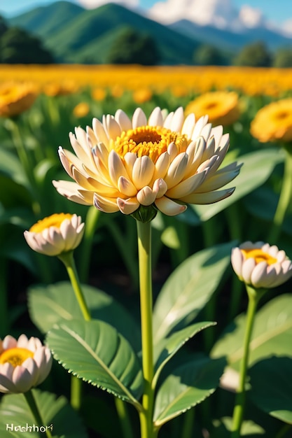 Belle plante jaune chrysanthème sauvage fleurs comme des tournesols beau fond de papier peint