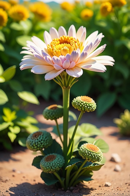 Belle plante jaune chrysanthème sauvage fleurs comme des tournesols beau fond de papier peint