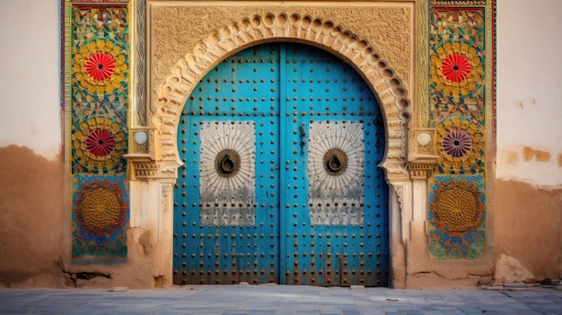 Belle porte marocaine ancienne et élégante