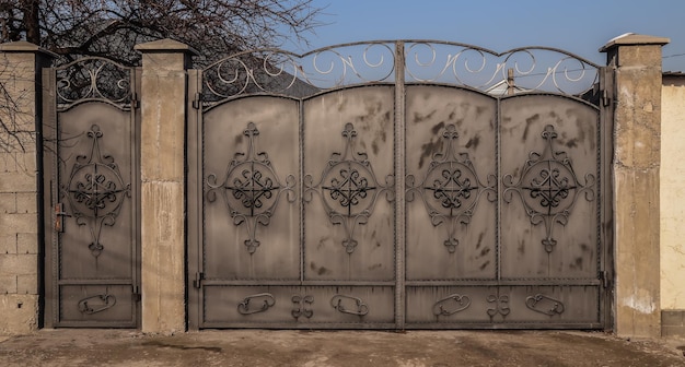 Belle porte en métal forgé moderne