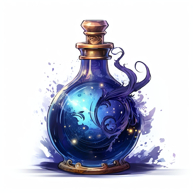 belle potion brassage fantaisie aquarelle conte de fées clipart illustration