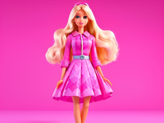 belle poupée barbie filles bébé en rose