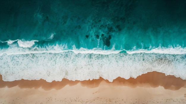 Une belle prise de vue aérienne des vagues de l'océan vues de haut par les oiseaux.