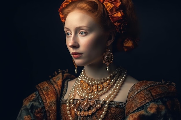 Belle et réaliste l'image de la reine Élisabeth I du XVIe siècle reconstruction historique photo de haute qualité