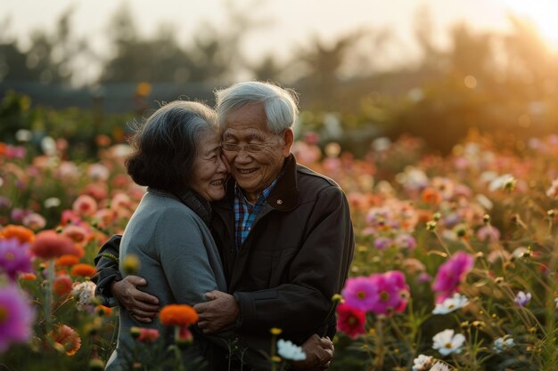 belle romance des amoureux le jour de la Saint Valentin dans la nature en plein air pragma