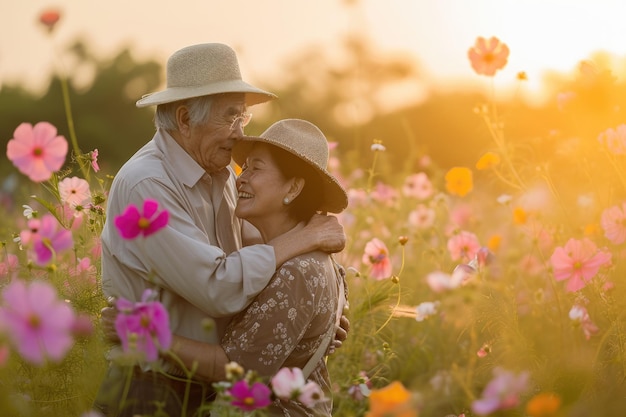 belle romance des amoureux le jour de la Saint Valentin dans la nature en plein air pragma