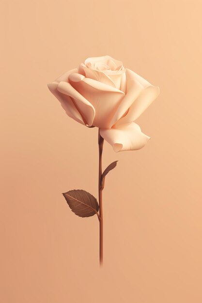 une belle rose sur un fond esthétique minimaliste