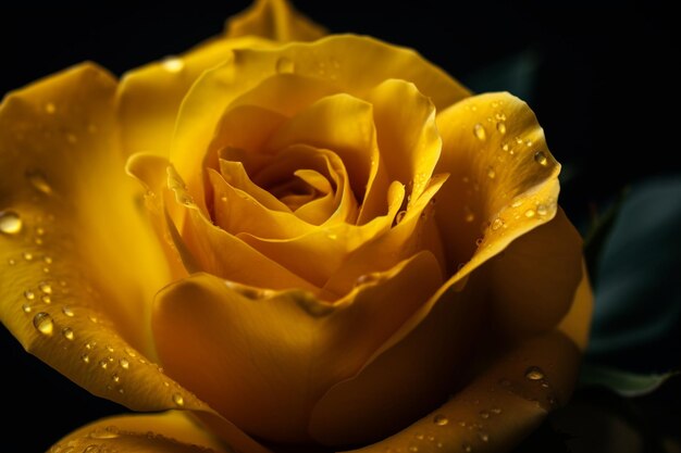 Une belle rose jaune macro