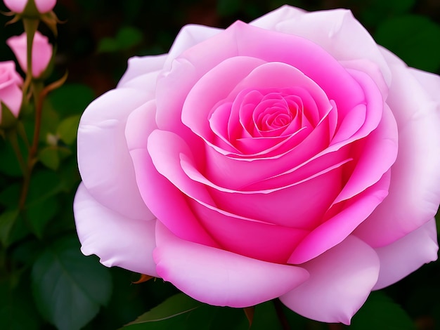 une belle rose rose et blanche