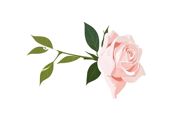 Une belle rose rose isolée sur blanc