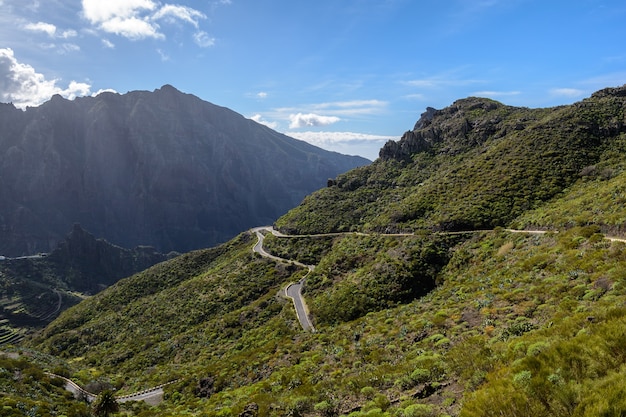 Belle route dans les montagnes. Masca Ténérife.