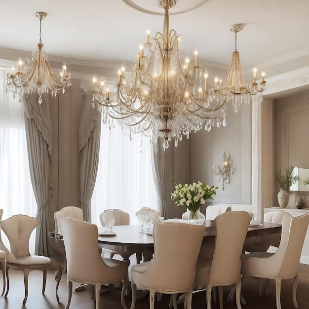 une belle salle à manger de luxe