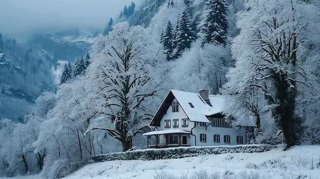 belle scène de chute de neige