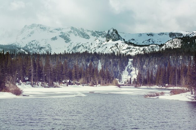 Belle scène de la nature dans les montagnes d'automne. Réflexion du lac de la Sierra Nevada.