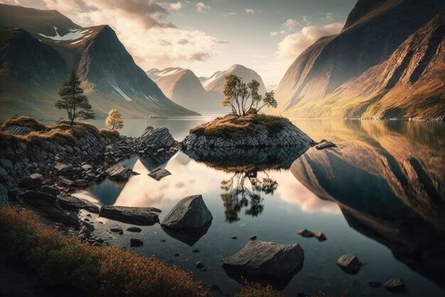 Belle scène de la nature norvégienne