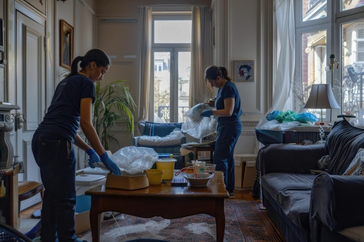 Photo une belle scène de salon une équipe de deux propres