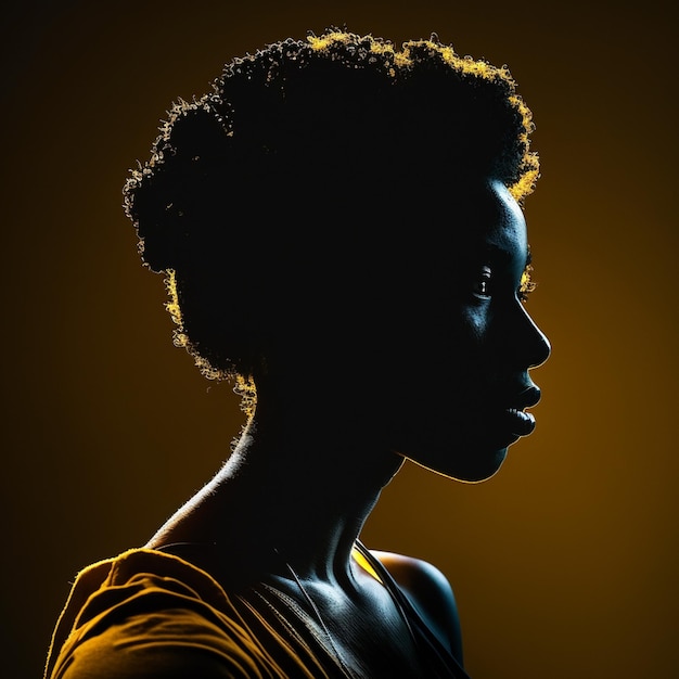 Photo belle silhouette de femme noire