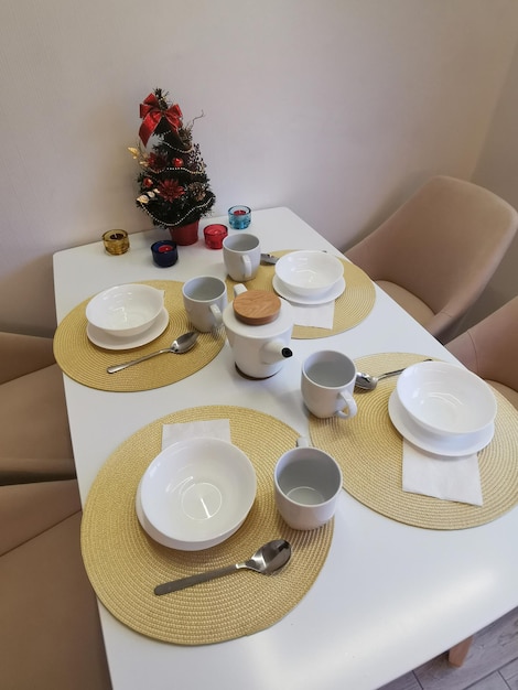 Belle table pour le dîner de Noël.