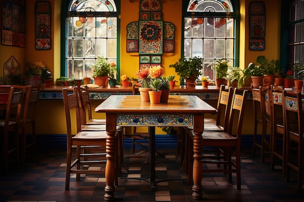 une belle table de restaurant mexicain