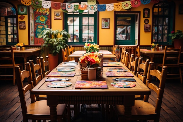 une belle table de restaurant mexicain